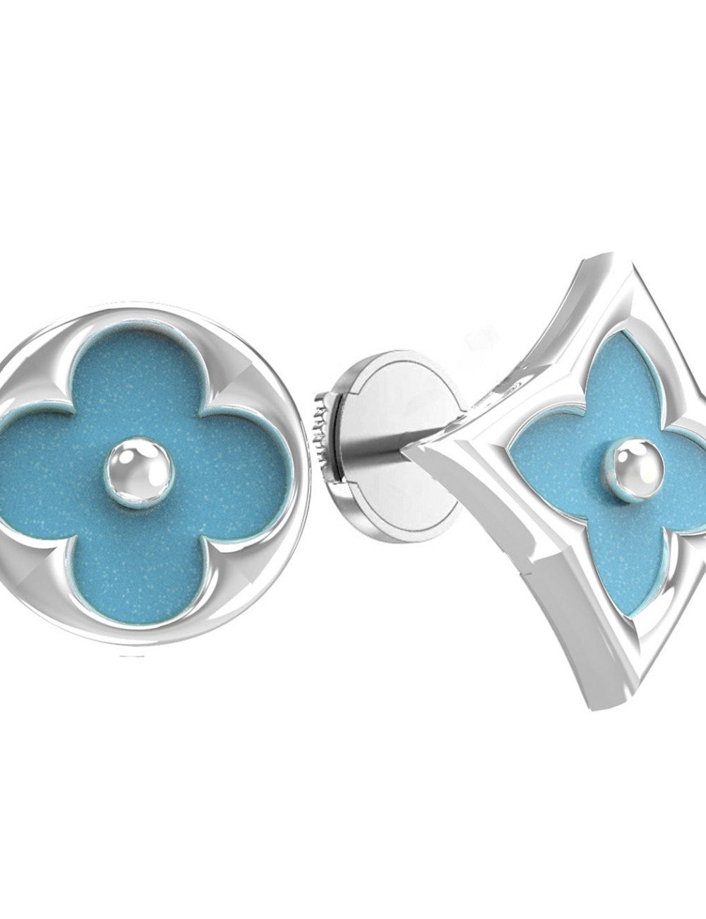 Серьги из белого золота c бирюзой