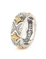 Кольцо из серебра и золота c рубином