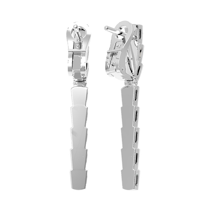 Серьги из белого золота 585 пробы c бриллиантами и ониксом