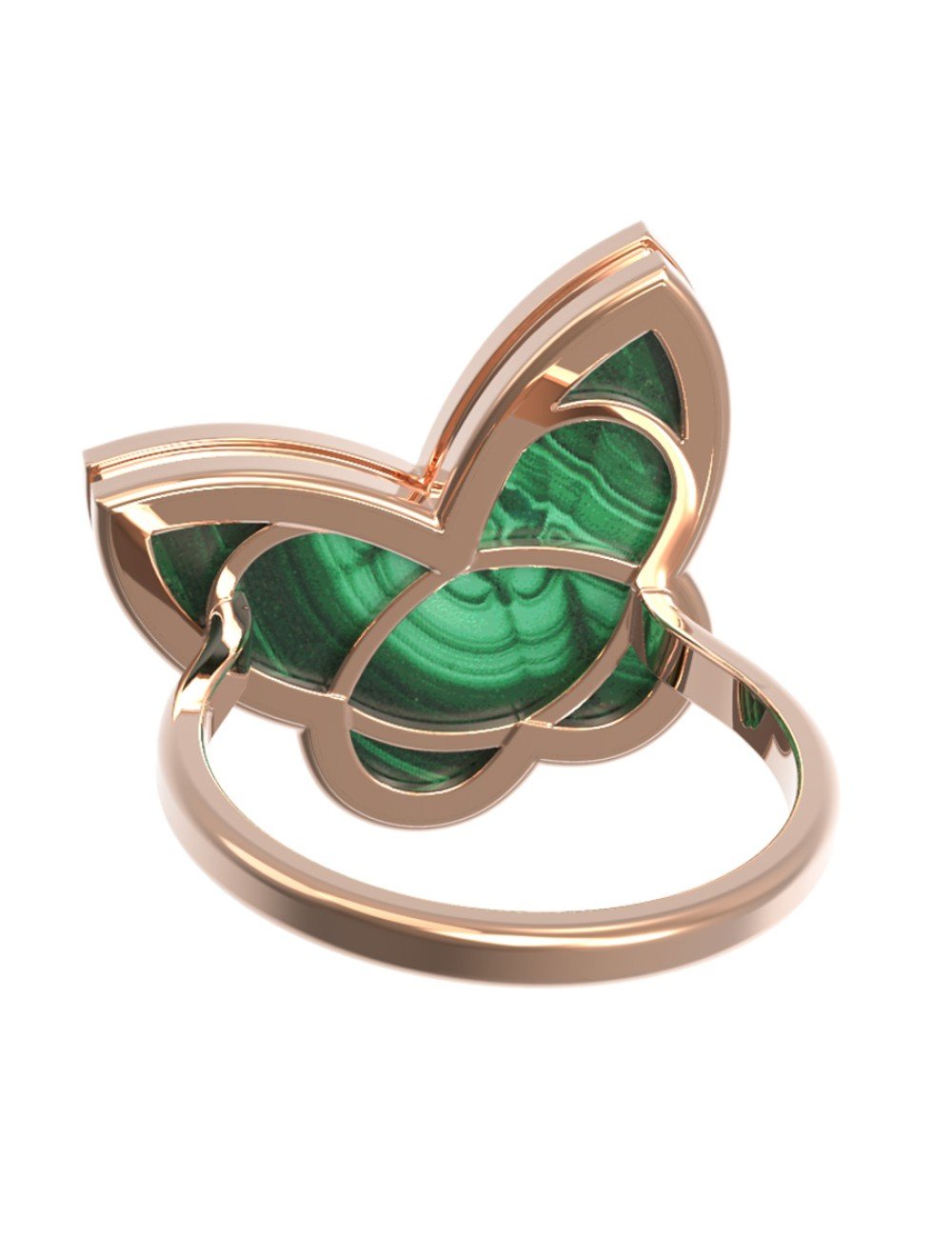 Кольцо из золота c малахитом