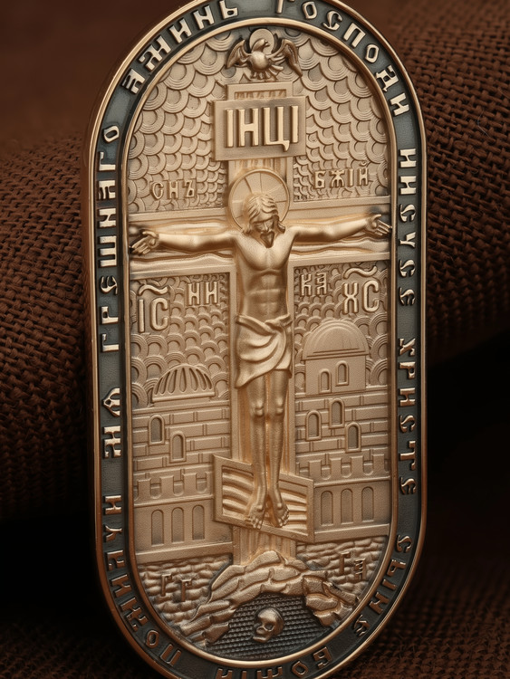 Нательная икона из красного золота 585 пробы