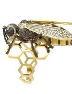 Кольцо из лимонного золота c эмалью и фианитом