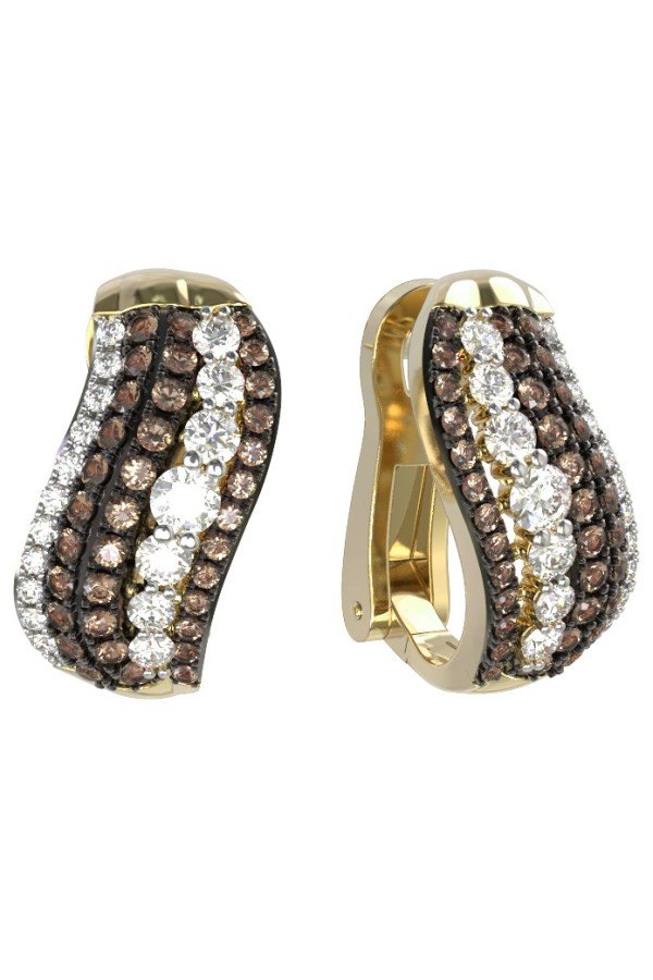 Серьги из лимонного золота c бриллиантами