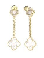 Серьги из лимонного золота c перламутром