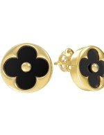 Серьги из лимонного золота c ониксом