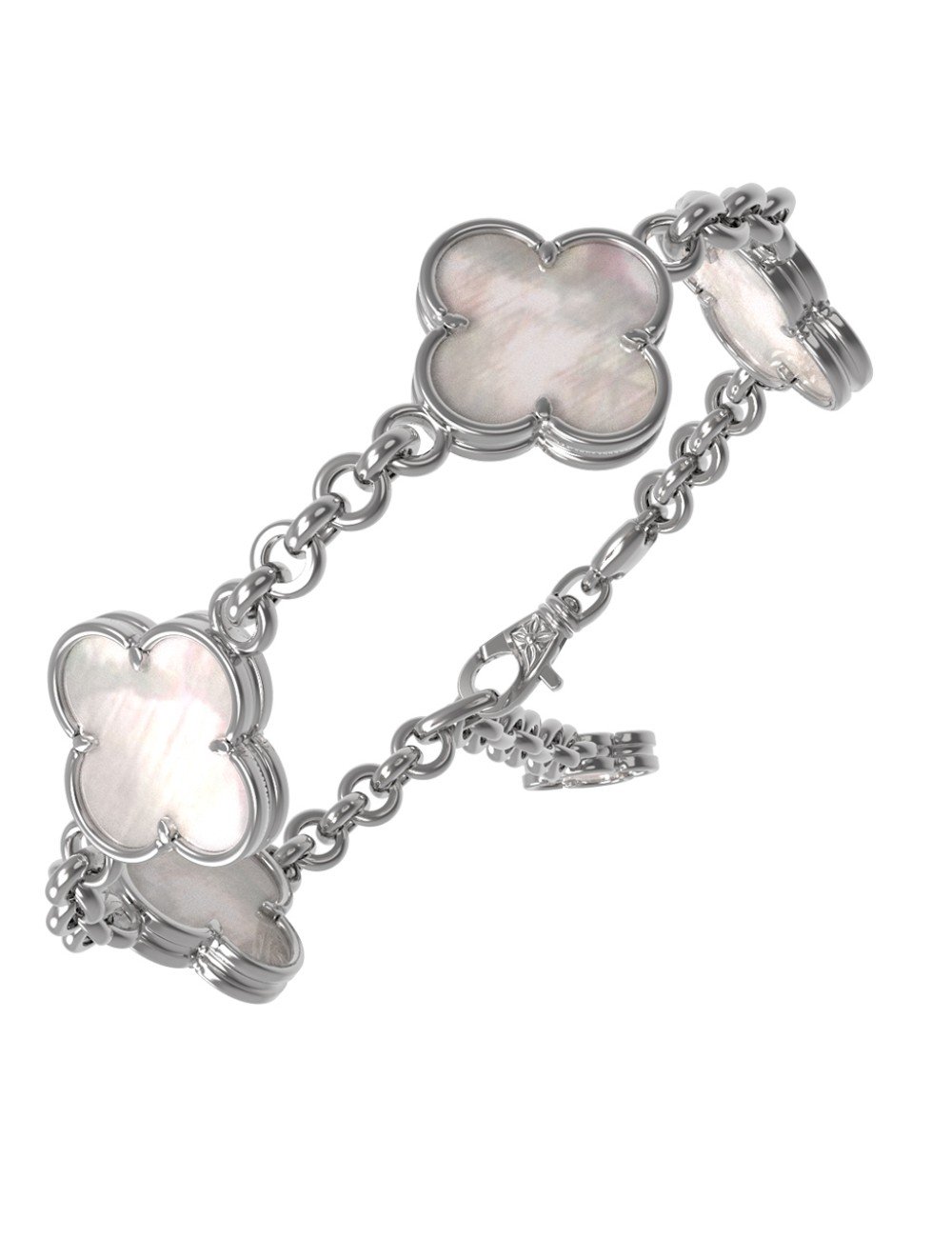 Браслет из белого золота c перламутром