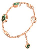 Браслет из золота c малахитом и перламутром