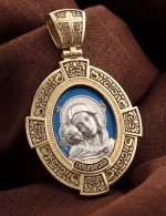 Образок из лимонного золота c эмалью