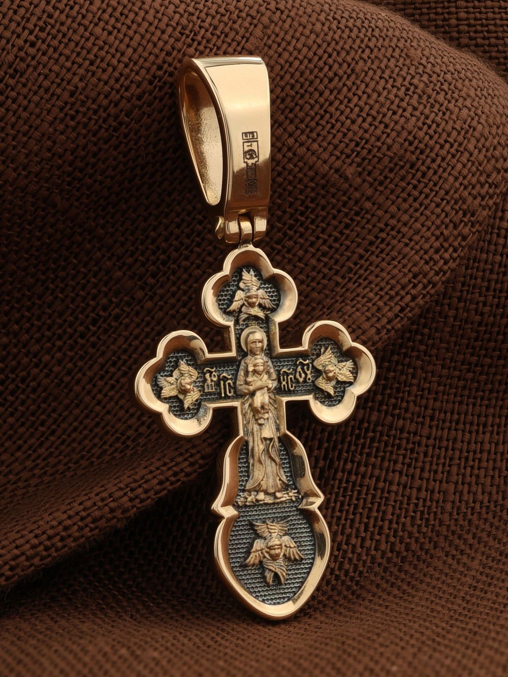 Крест из красного золота 585 пробы