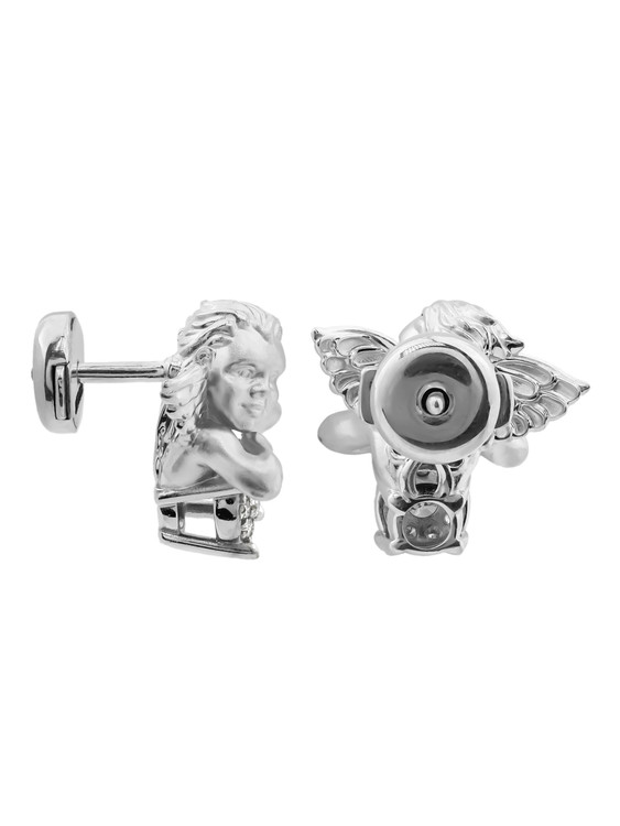 Серьги из белого золота 585 пробы c бриллиантами