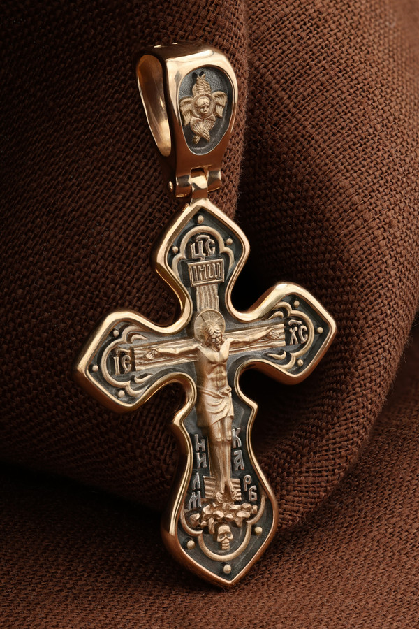 Крест из красного золота 585 пробы