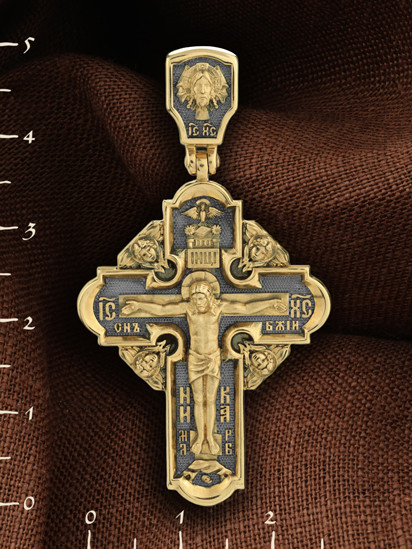 Крест из лимонного золота 585 пробы