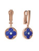 Серьги из золота c бриллиантами и лазуритом