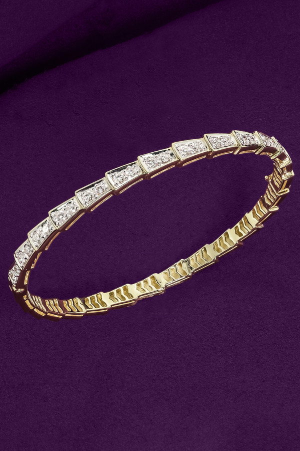 Браслет из лимонного золота 585 пробы c бриллиантами