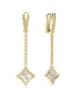 Серьги из лимонного золота c бриллиантами и перламутром