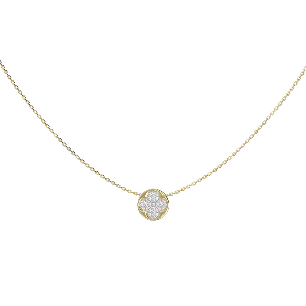 Колье из лимонного золота 585 пробы c бриллиантами