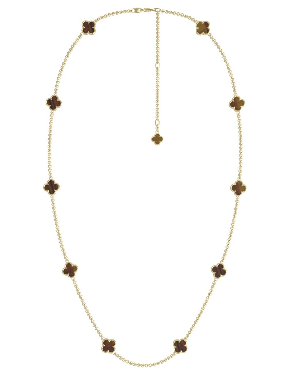 Колье из лимонного золота c тигровым глазом