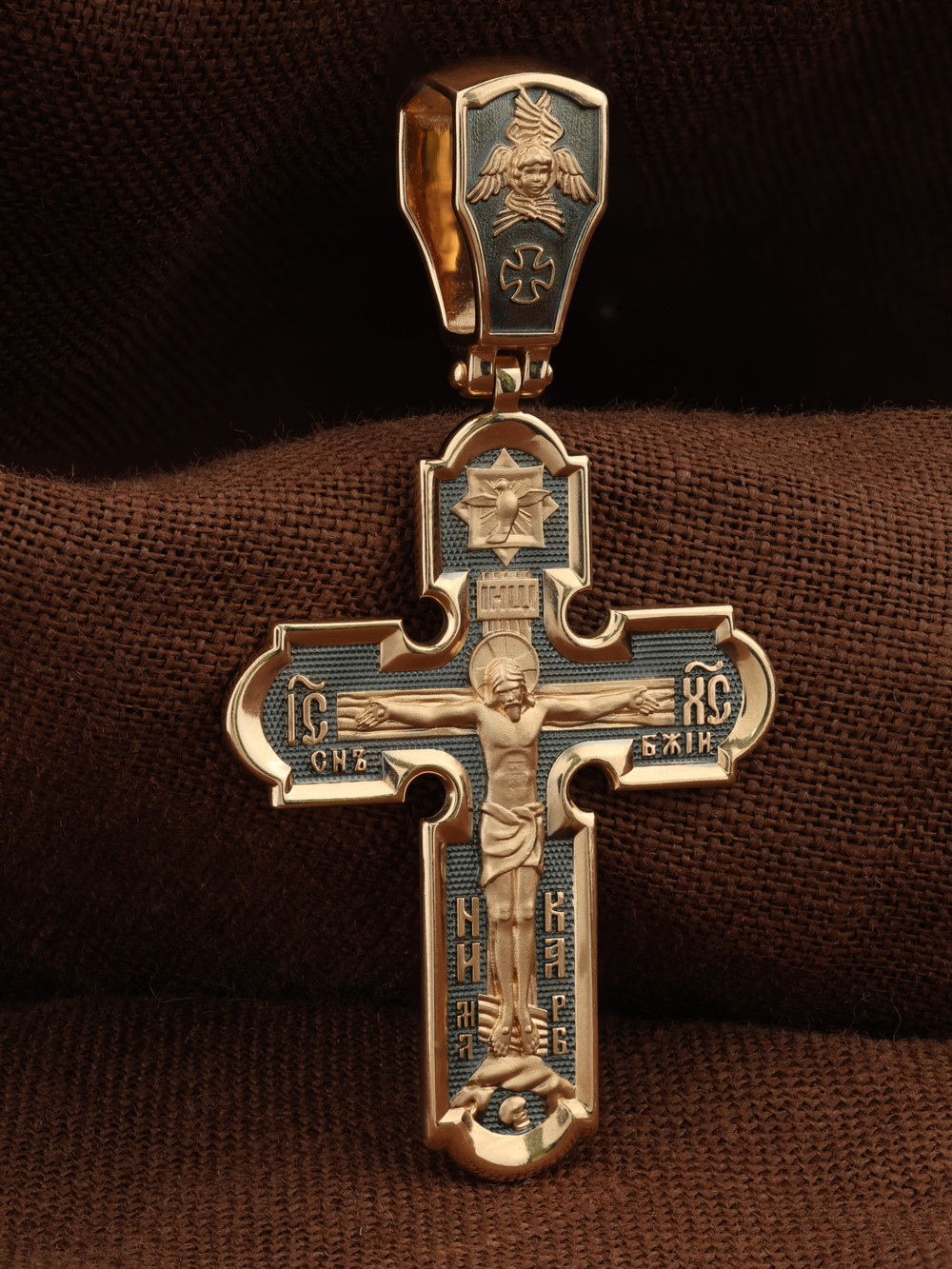 Крест из красного золота 585 пробы