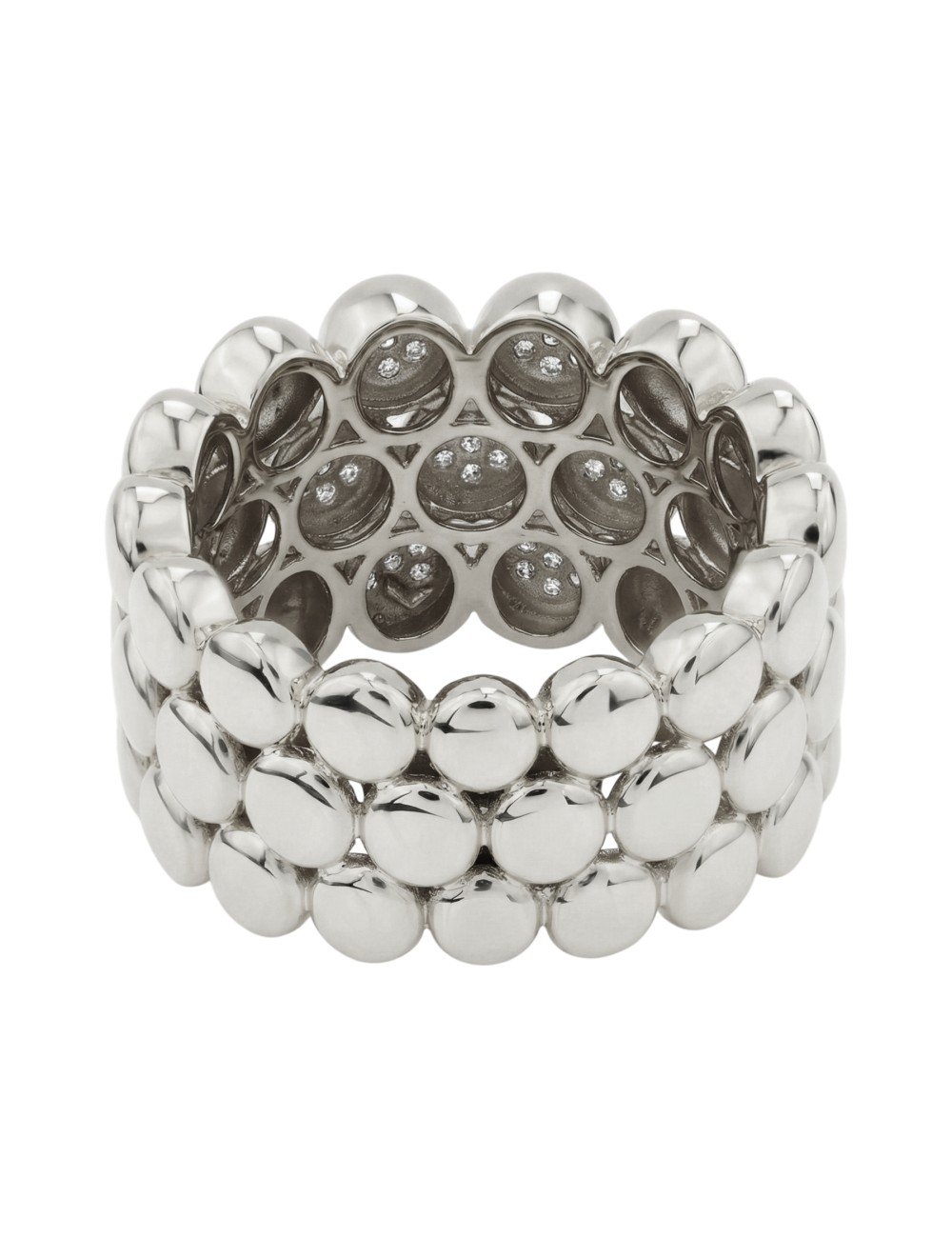 Кольцо из белого золота c бриллиантами и рубином