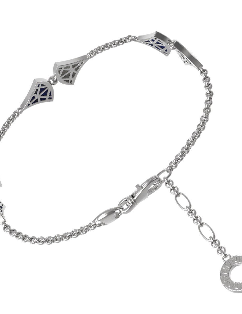 Браслет из белого золота c лазуритом и перламутром