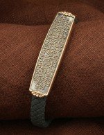 Браслет из золота c кожаным шнурком