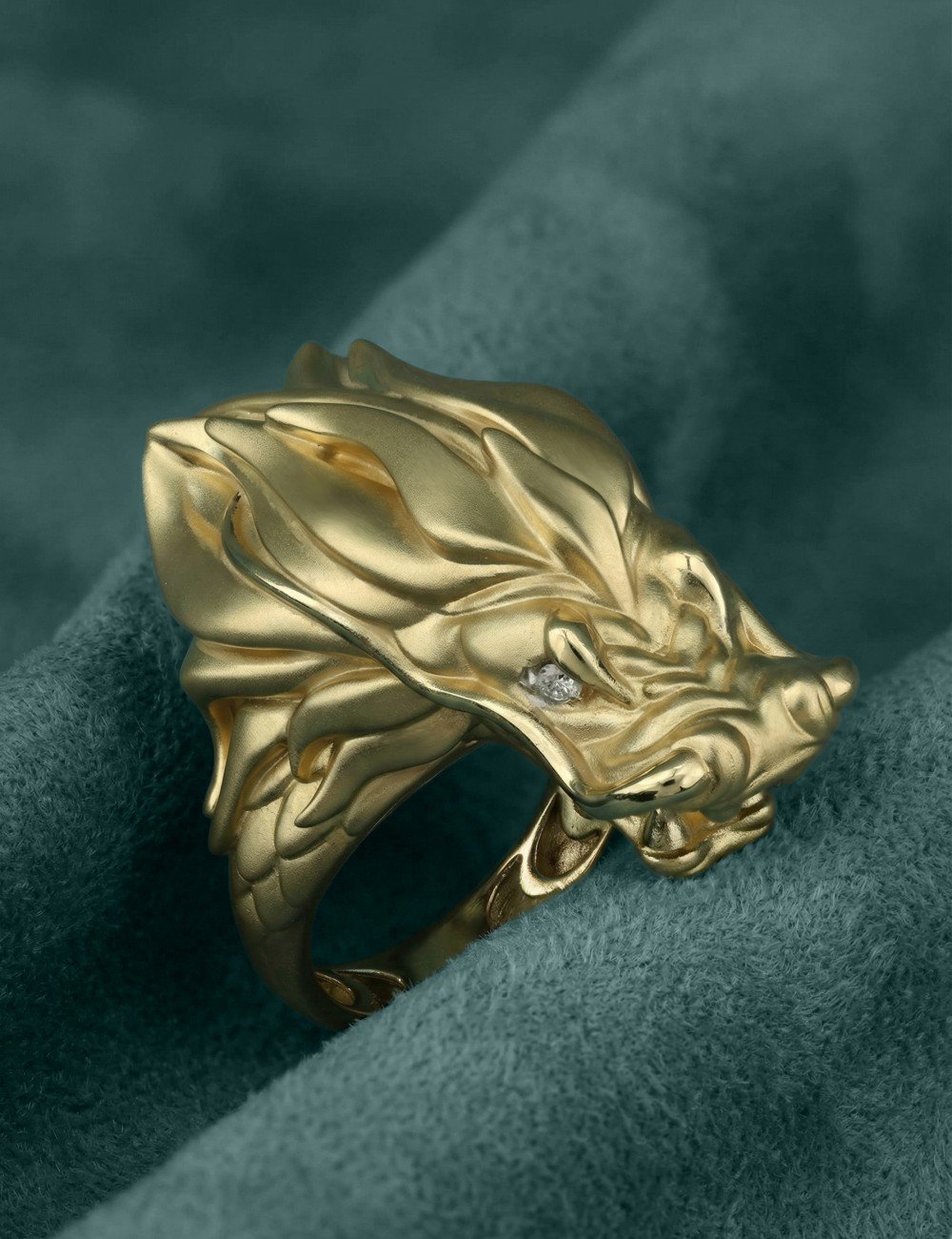 Кольцо из лимонного золота c бриллиантами