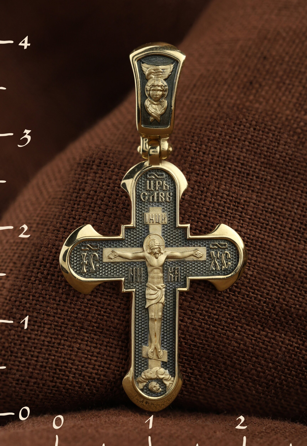 Крест из лимонного золота 585 пробы