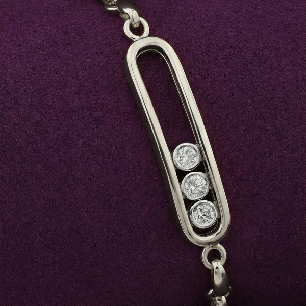 Браслет из белого золота 585 пробы c бриллиантами