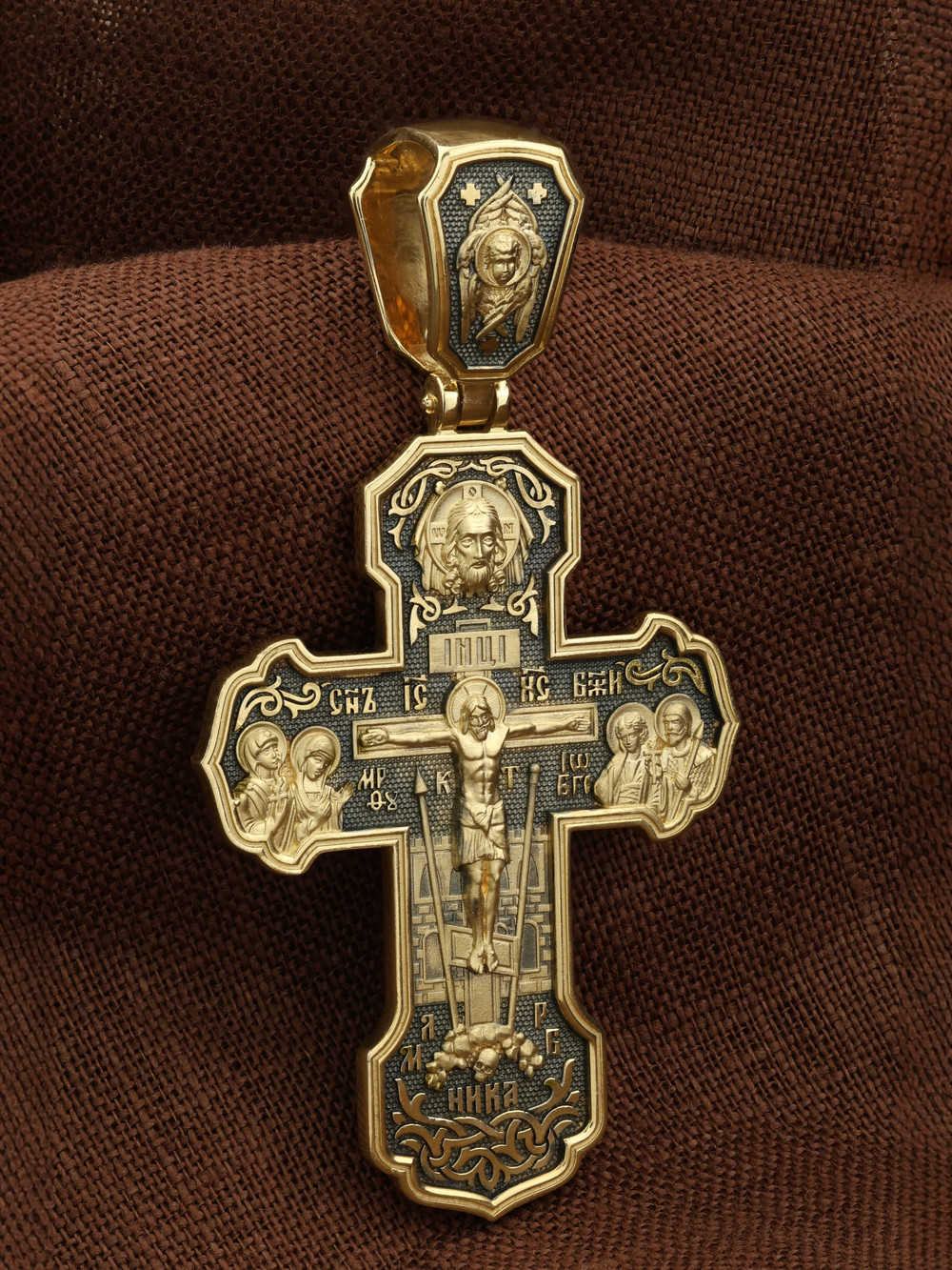 Крест из лимонного золота 585 пробы