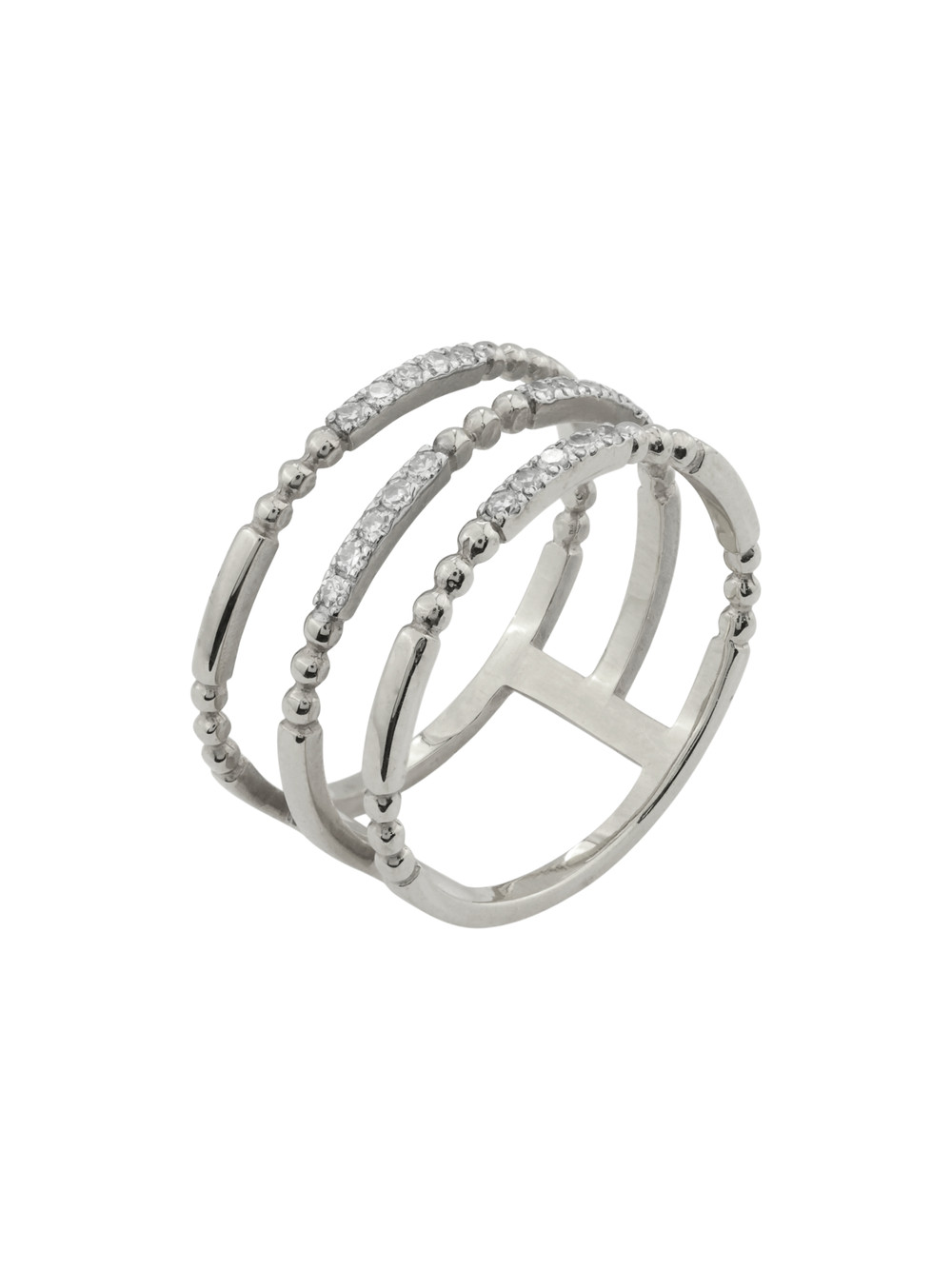 Кольцо из белого золота 585 пробы c бриллиантами