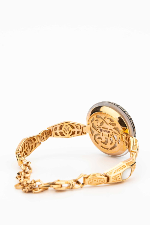 Браслет из красного золота 585 пробы c эмалью и перламутром