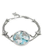 Браслет из белого золота c бирюзой и перламутром