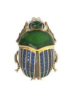 Брошь из лимонного золота c эмалью, фианитом и турмалином