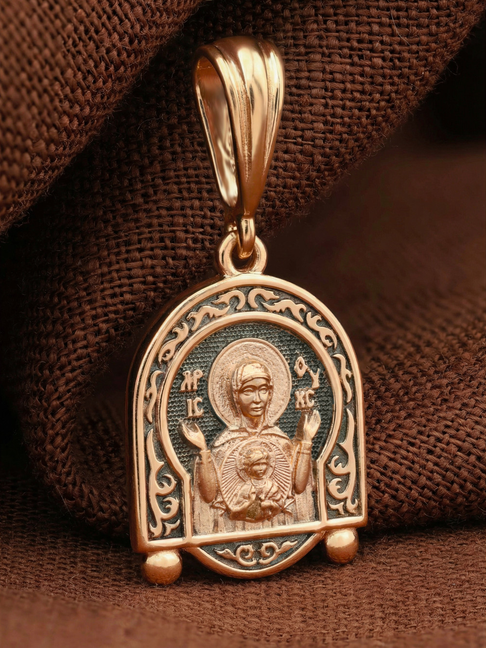 Образок из красного золота 585 пробы