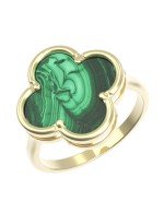 Кольцо из лимонного золота c малахитом