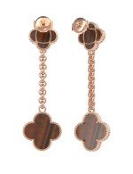 Серьги из золота c тигровым глазом