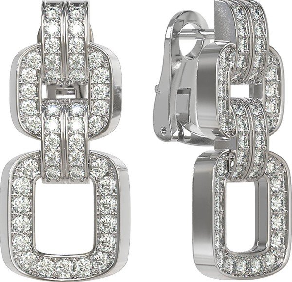 Серьги из белого золота c бриллиантами