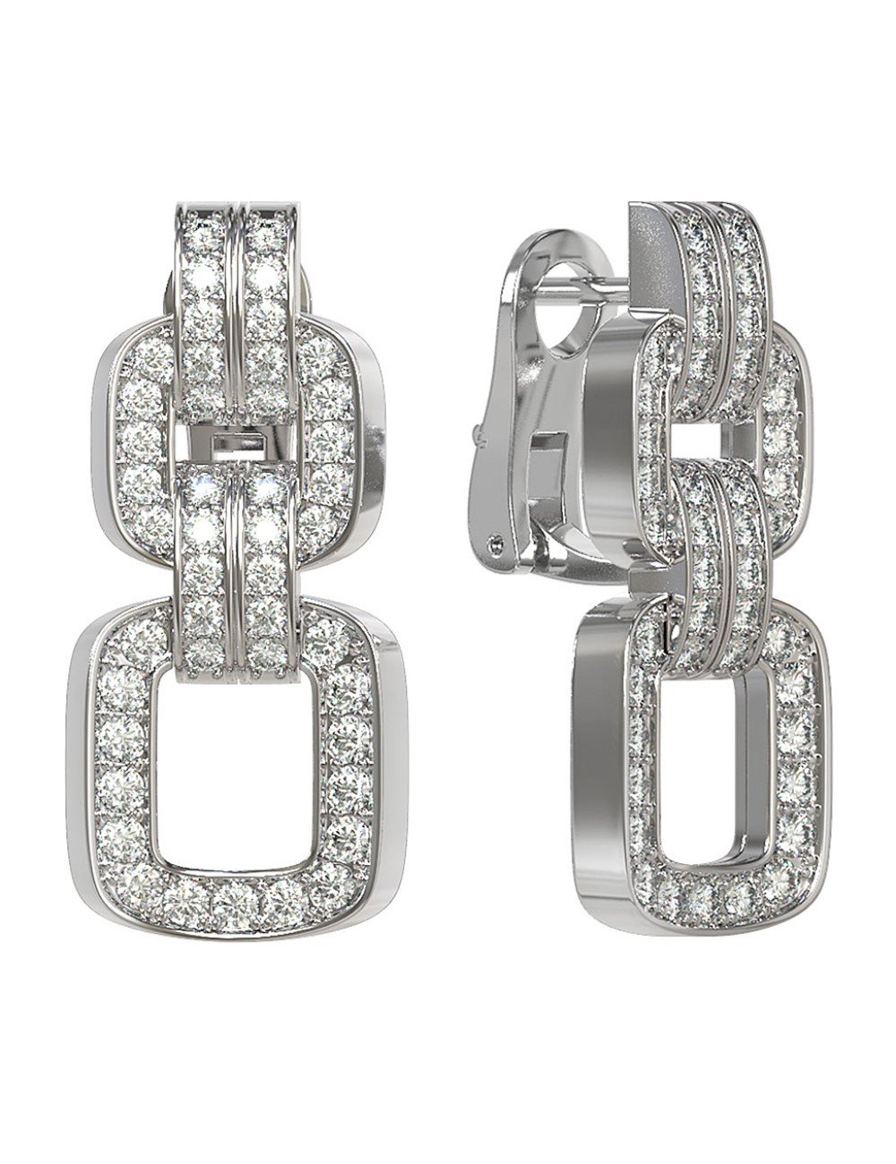 Серьги из белого золота c бриллиантами