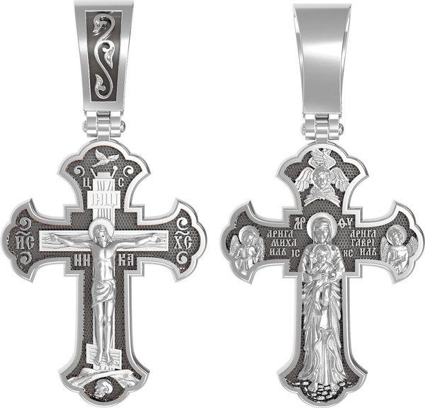 Крест из белого золота 585 пробы