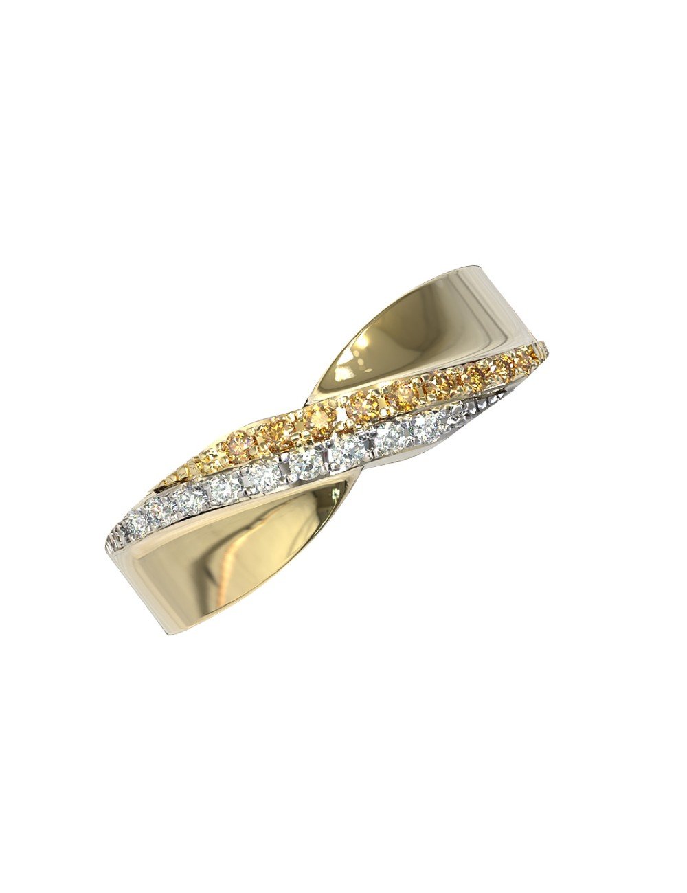 Кольцо из лимонного золота c бриллиантами