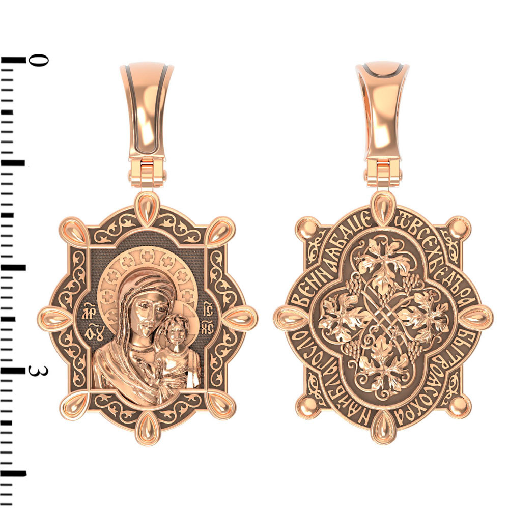 Нательная икона из красного золота 585 пробы