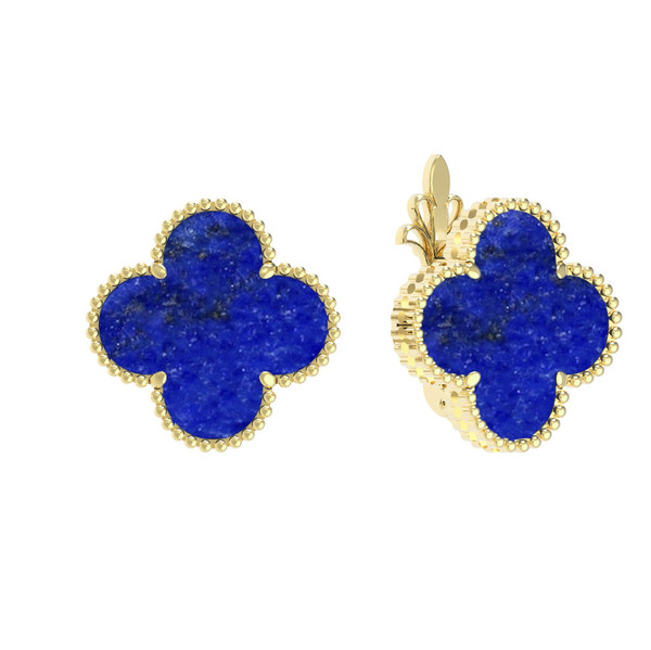 Серьги из лимонного золота 585 пробы c лазуритом