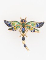 Кольцо из золота c фианитом, сапфиром и эмалью