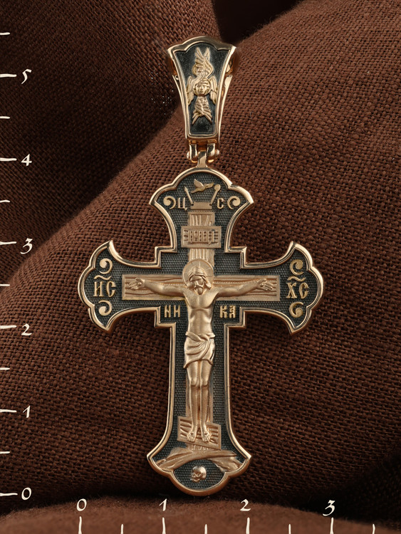 Крест из красного золота 585 пробы