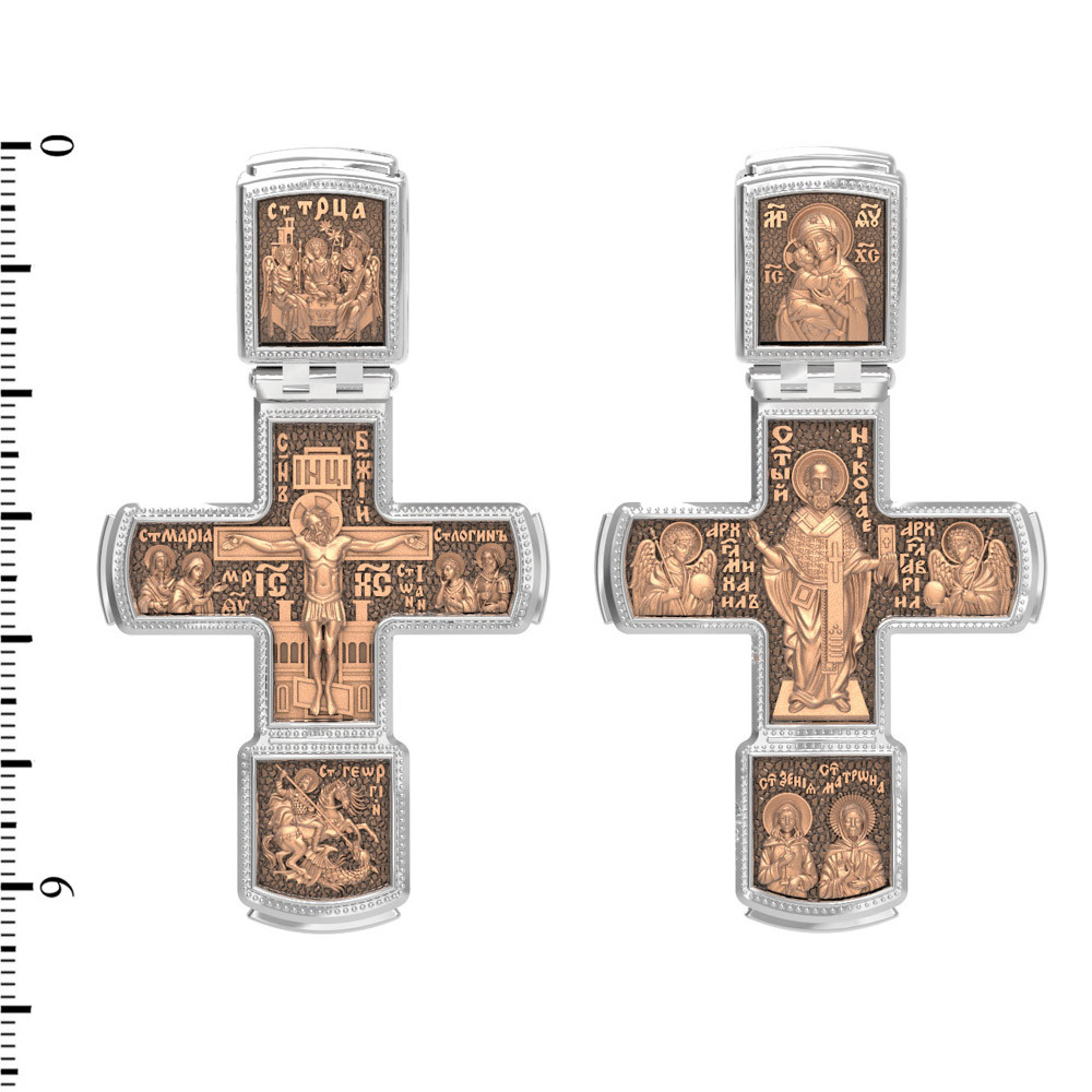 Крест из белого золота 585 пробы