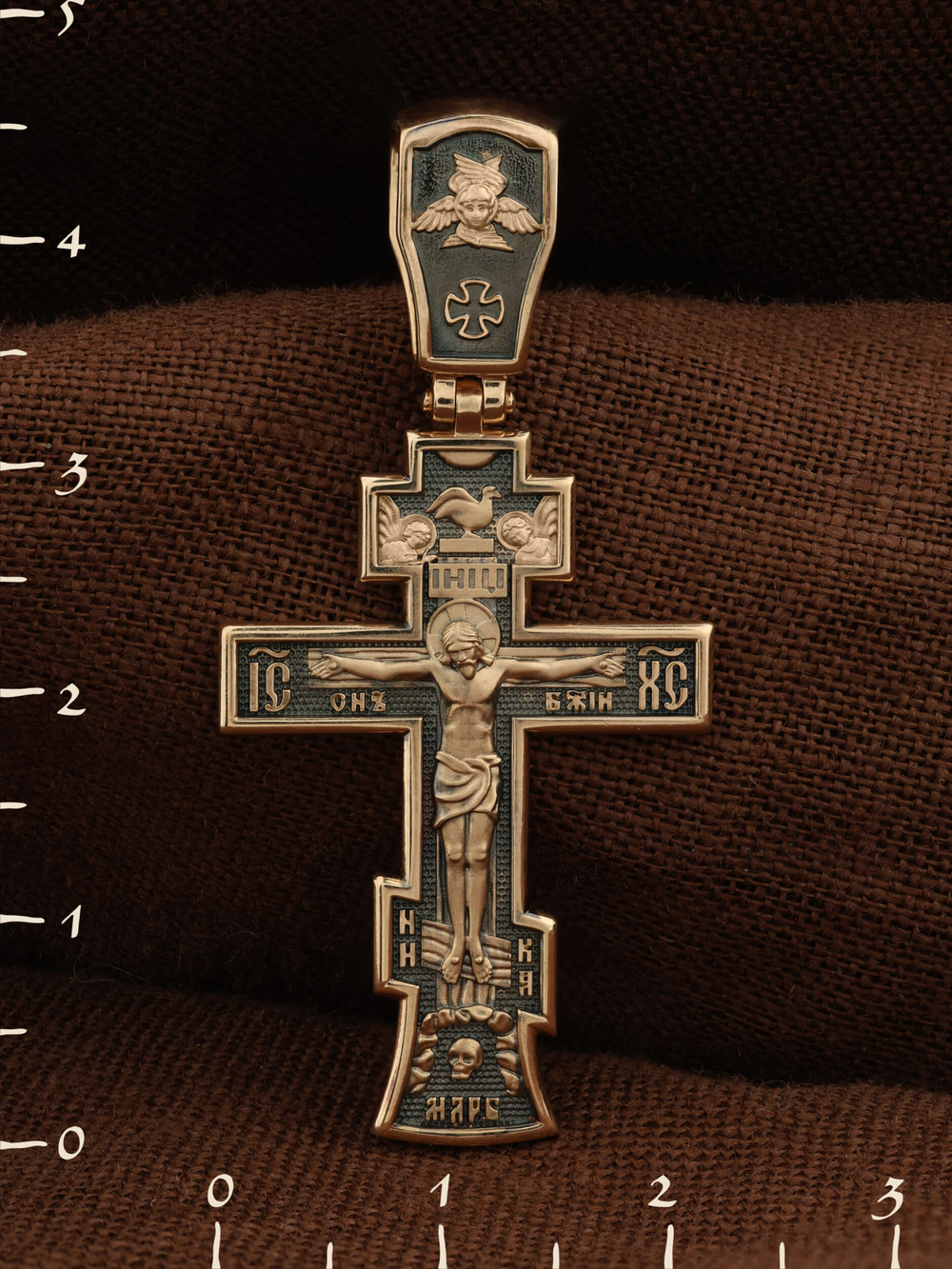 Крест из красного золота 585 пробы