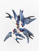 Кольцо из белого золота c эмалью