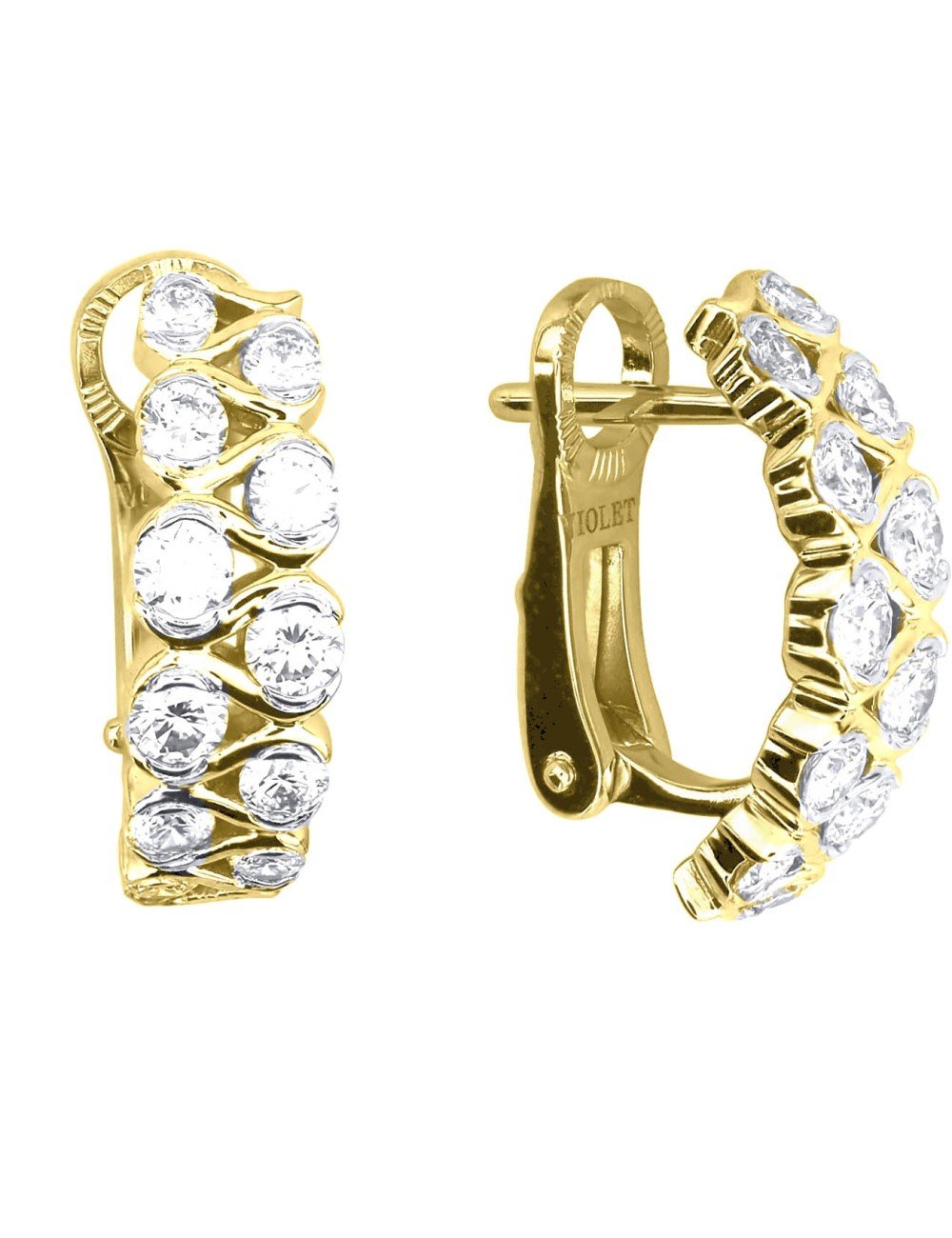 Серьги из лимонного золота c бриллиантами