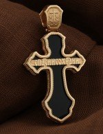 Крест из золота c ониксом