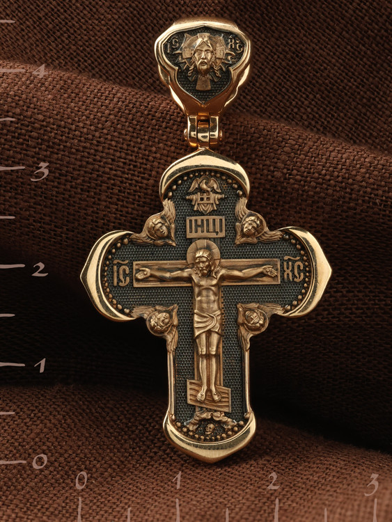 Крест из красного золота 585 пробы